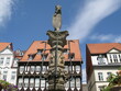 Marktbrunnen und Fachwerkhaus in Hildesheim