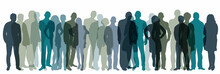 Silhouette Crowd Of People Vector