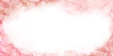 Fototapeta Kwiaty - アルコールインクアート抽象バナー）ピンクとブラウン　スペース　テンプレート　春　上品　白背景　横長