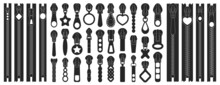 Lock Of Zipper Vector Black Set Icon. Vector Illustration Zippered On White Background. Isolated Black Set Icon Lock Of Zipper.