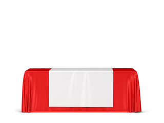 Canvas Print - Blank tradeshow tablecloth with runner mockup