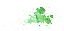 Watercolor Green Paint Splatter Specks