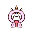 Kawaii unicorn cartoon vector with. Perfect for Nursery kids, greeting card, baby shower girl, fabric design.