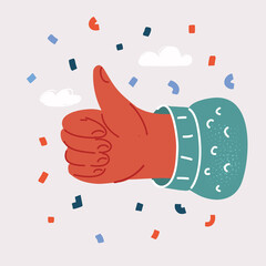 Sticker - Vector illustration of Vector thumbs up icon