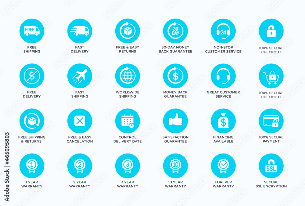 E-commerce, online shopping line icons set. Modern graphic design ...