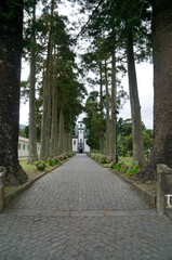 Wall Mural - alley to a small chapel on the azores