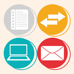 Poster - message, email icons