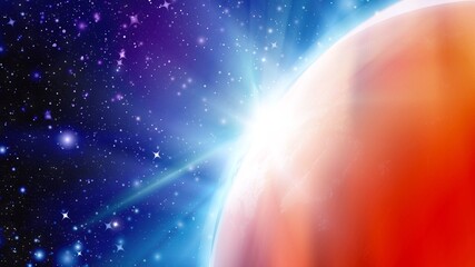 Wall Mural - comet, asteroid, meteorite flying to the planet. glowing asteroid