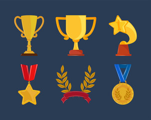 icons trophy first place