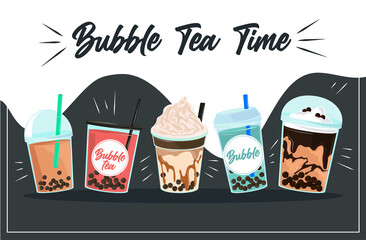 Sticker - bubble tea time