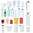© gassh - Set of bottles disposable and plastic container for food and liquids vector
