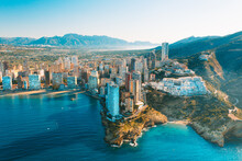 Aerial View Of Benidorm City In Spain, Alicante