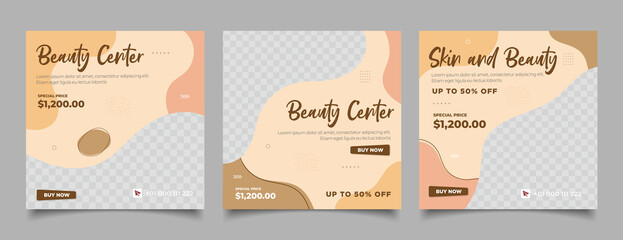 Wall Mural - Beauty Center Makeup Social media post Banner Square Flyer Template Design