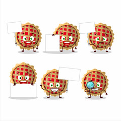 Wall Mural - Apple pie cartoon character bring information board