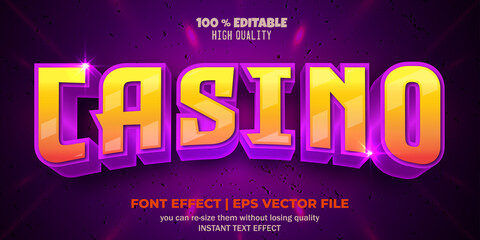 Wall Mural - Editable font effect casino  text style