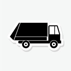 Sticker - Garbage truck sticker icon isolated on white background