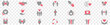 © yukipon00 - Friendship partnership handshake and love line icons.