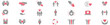 © yukipon00 - Friendship partnership handshake and love line icons.