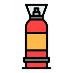 Sticker - Vertical gas cylinder icon. Outline vertical gas cylinder vector icon color flat isolated