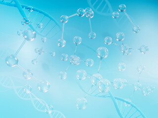 Wall Mural - Chromosome DNA genetic of human on virtual interface. Medical science concept, 3d illustration