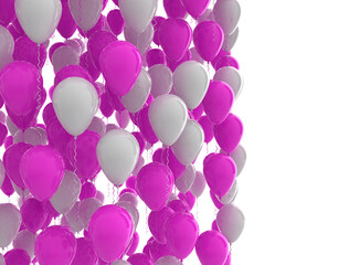 Wall Mural - Balloons pink and white isolated on white background