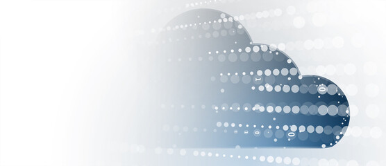 Cloud technology. Integrated digital web concept background