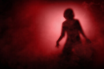 Poster - Silhouette of a scary zombie