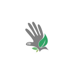 Wall Mural - Hand icon logo flat design template