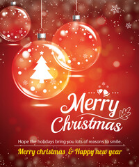 Wall Mural - happy holiday greeting banner and card design template. merry christmas and new year theme concept.