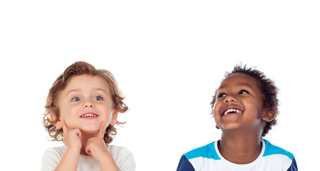 Poster - Two pensive children looking up