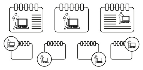 Wall Mural - programming vector icon in calender set illustration for ui and ux, website or mobile application