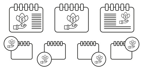 Sticker - Bribe, hand, money vector icon in calender set illustration for ui and ux, website or mobile application