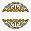 Art nouveau flower badge pattern vector, remixed from the artworks of Alphonse Maria Mucha