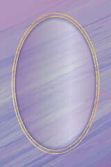 Wall Mural - Oval gold frame on purple background vector