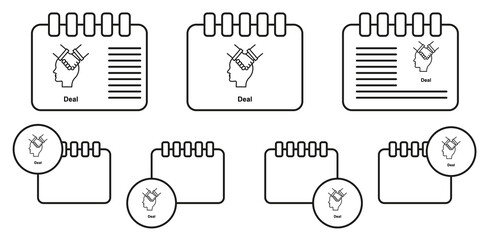 Sticker - Agree, handshake, head vector icon in calender set illustration for ui and ux, website or mobile application