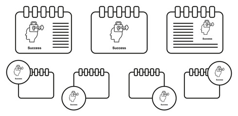 Wall Mural - Key, lock brain vector icon in calender set illustration for ui and ux, website or mobile application