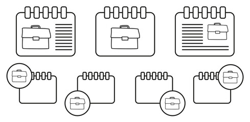 Sticker - Portfolio sketch vector icon in calender set illustration for ui and ux, website or mobile application