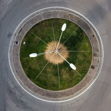 High Angle View Of A Roundabout