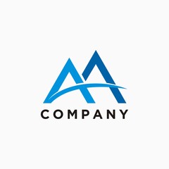 Wall Mural - AA initial logo simple design concept for business company