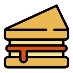Canvas Print - Big sandwich icon. Outline big sandwich vector icon color flat isolated