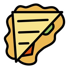 Wall Mural - Bacon sandwich icon. Outline bacon sandwich vector icon color flat isolated