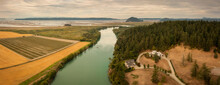Aerial View Of The Skagit Bay Estuary-north Fork.  Washington State.