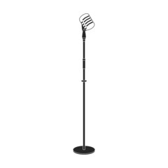 Wall Mural - Mic vector icon.Black vector icon isolated on white background mic.