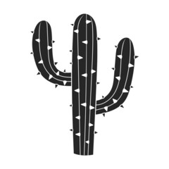 Wall Mural - Cactus vector icon.Black vector icon isolated on white background cactus .