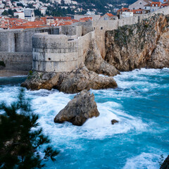 Sticker - Coastal village houses in Dubrovnik, Croatia