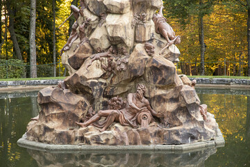 Sticker - Closeup of statues in the garden of Royal Palace of La Granja de San Ildefonso, Segovia, Spain