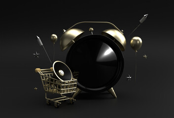 Wall Mural - Black Friday Sale Banner Template 3d Rendering.