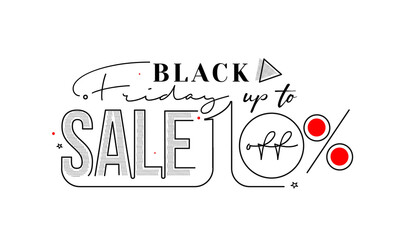 Wall Mural - Black Friday Sale Promotion Poster or banner Design, Special offer 10% sale, Promotion and shopping vector template.