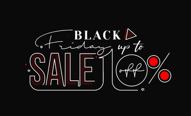 Wall Mural - Black Friday Sale Promotion Poster or banner Design, Special offer 10% sale, Promotion and shopping vector template.