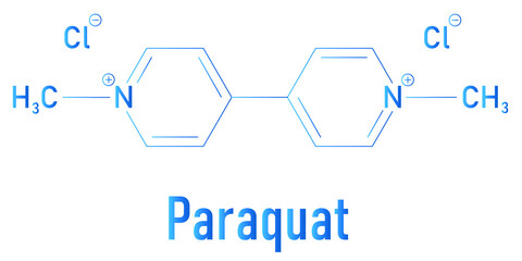 Sticker - Paraquat herbicide molecule Skeletal formula.